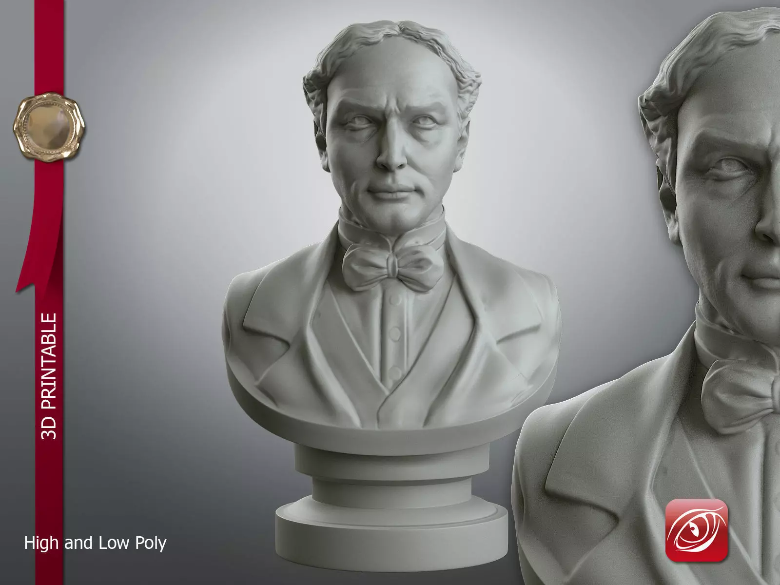 Houdini Bust 3D Printable 3D print model_0