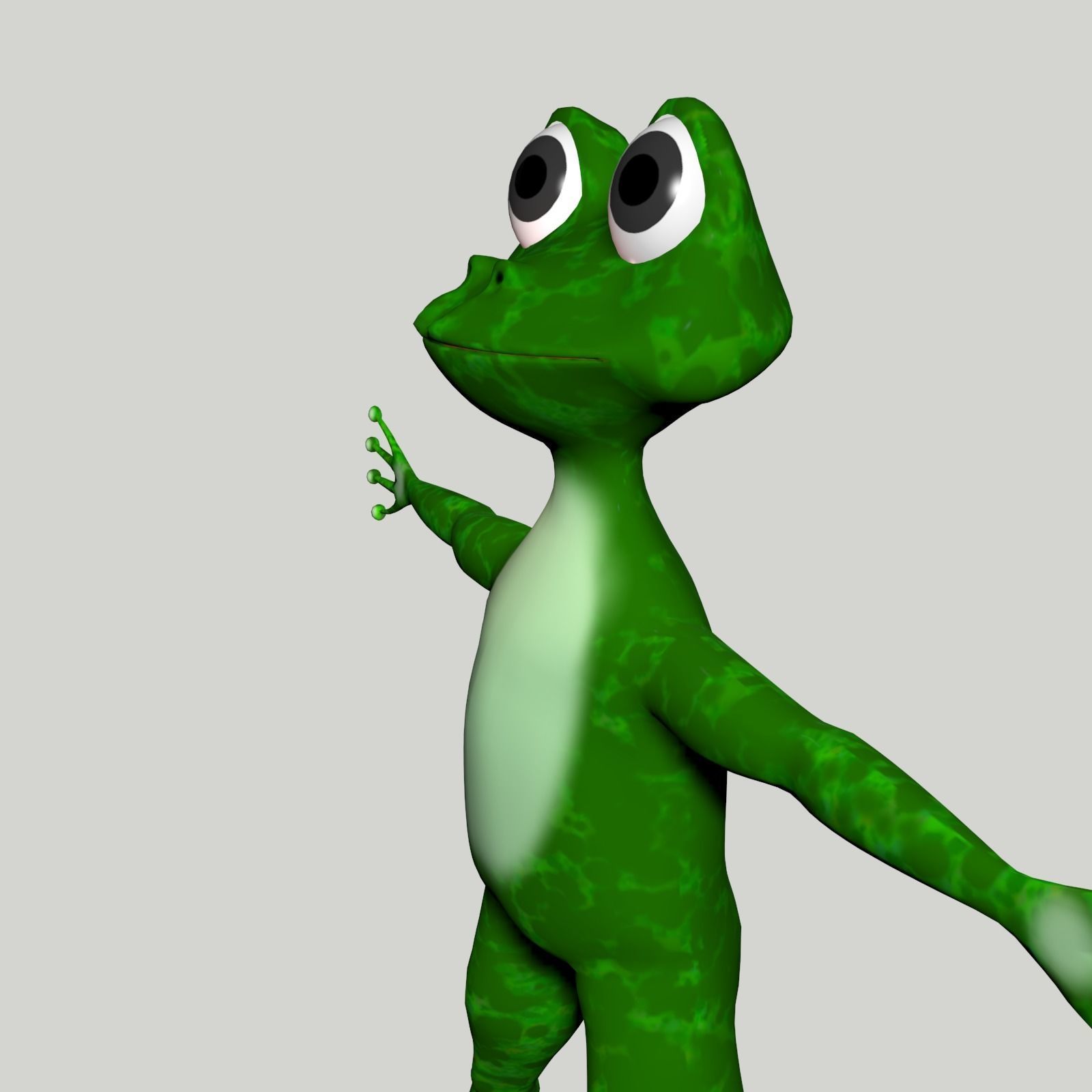 Green cartoon frog 3D model_9