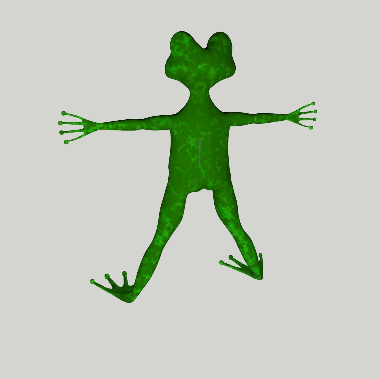 Green cartoon frog 3D model_6