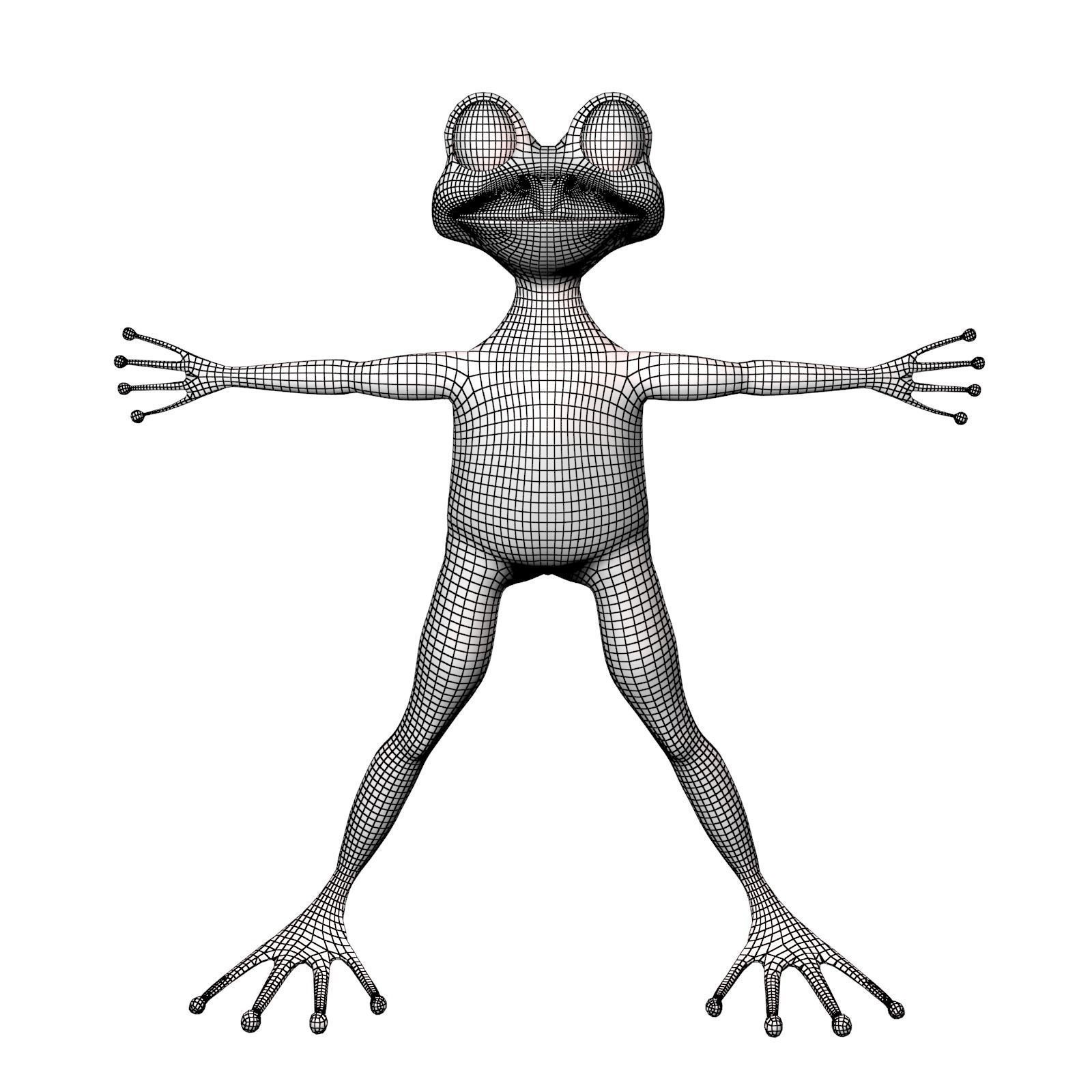 Green cartoon frog 3D model_12