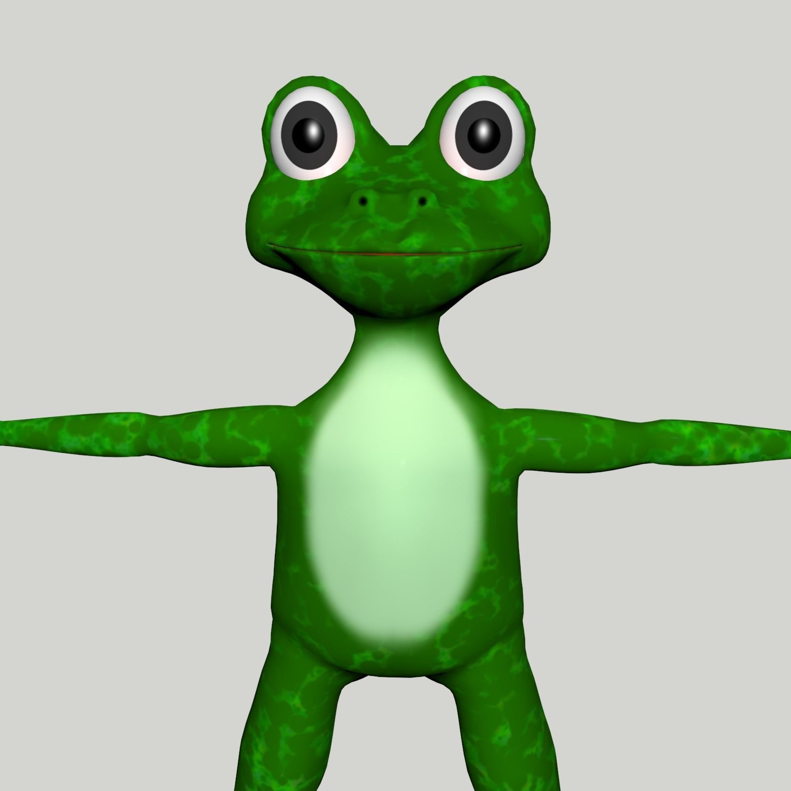 Green cartoon frog 3D model_8