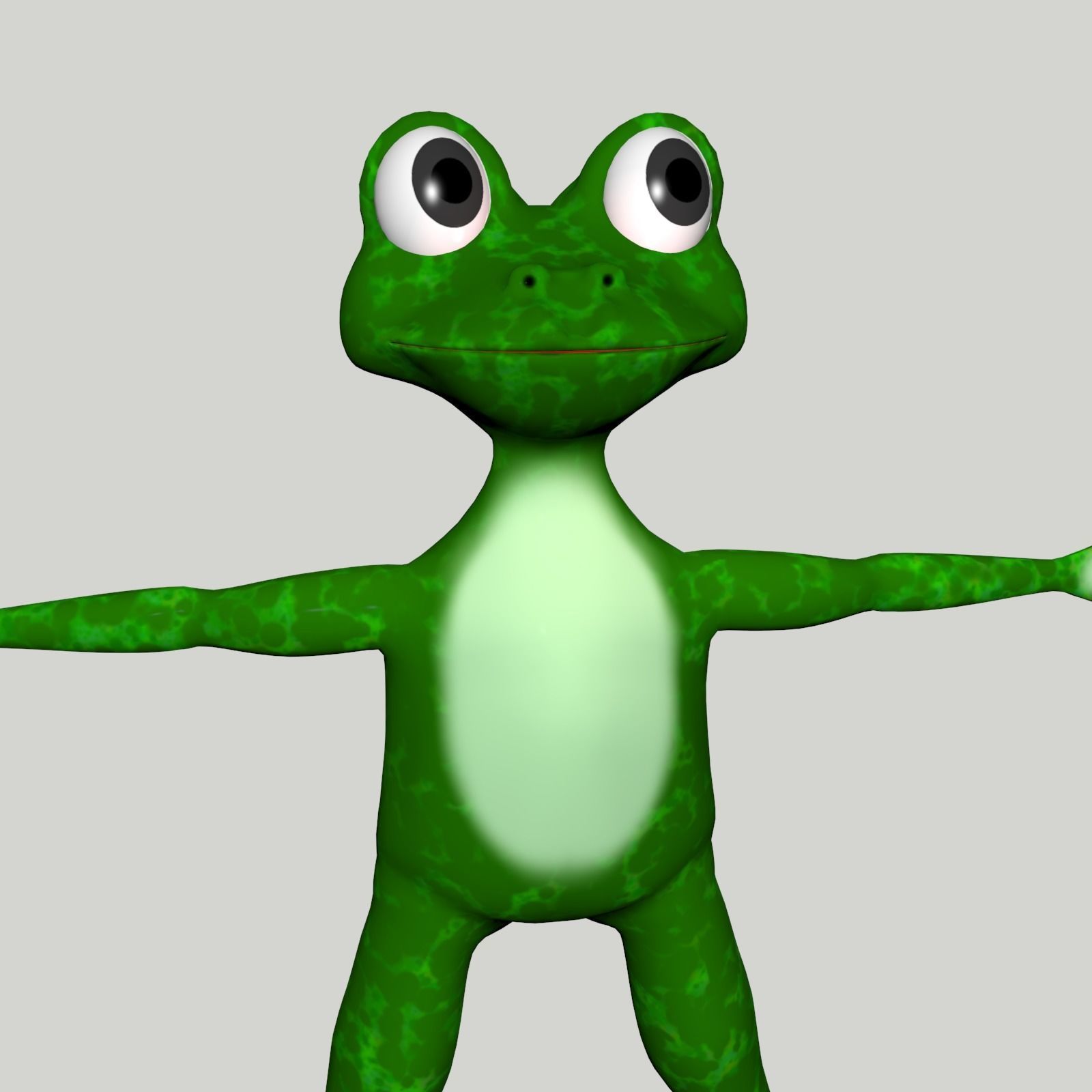 Green cartoon frog 3D model_10