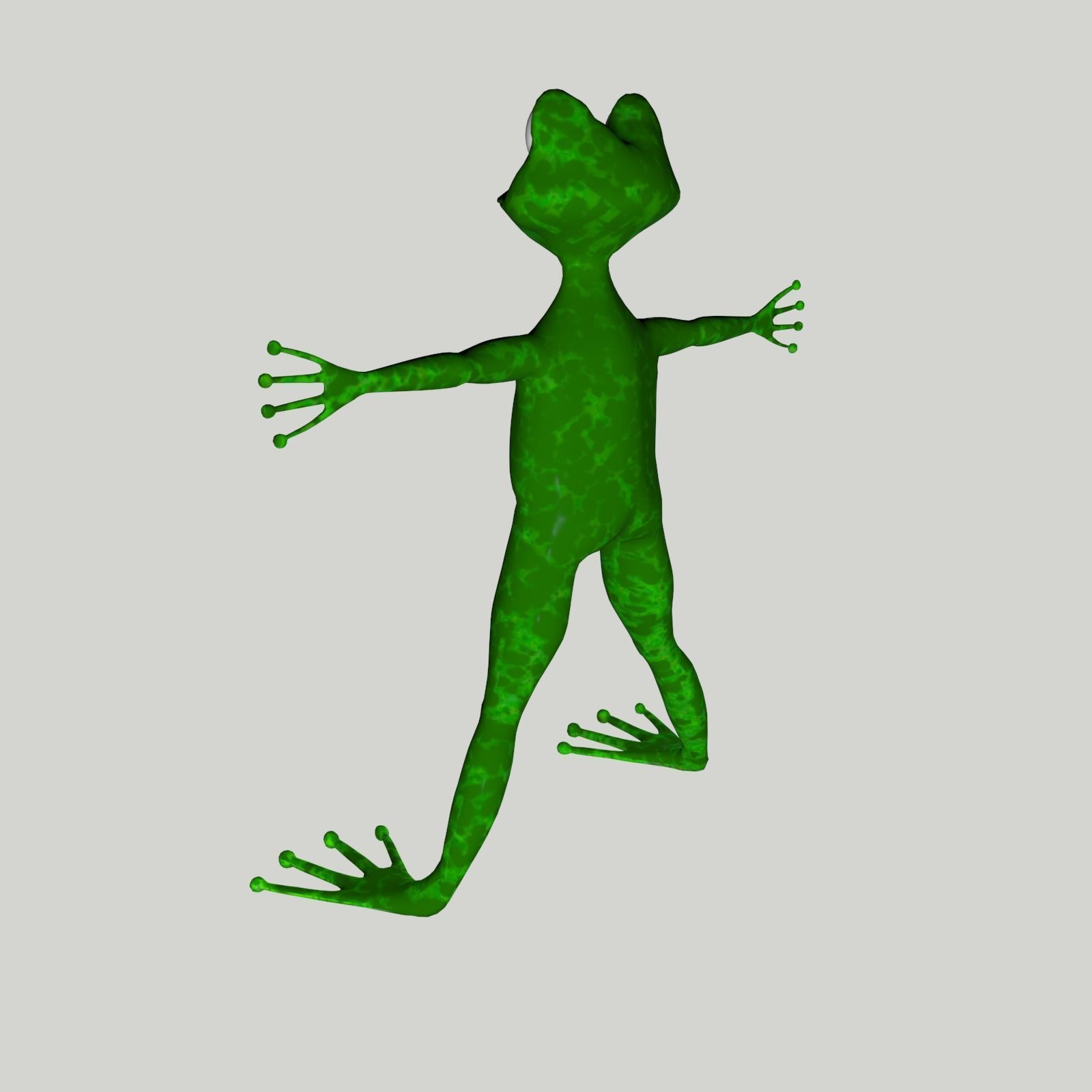 Green cartoon frog 3D model_7