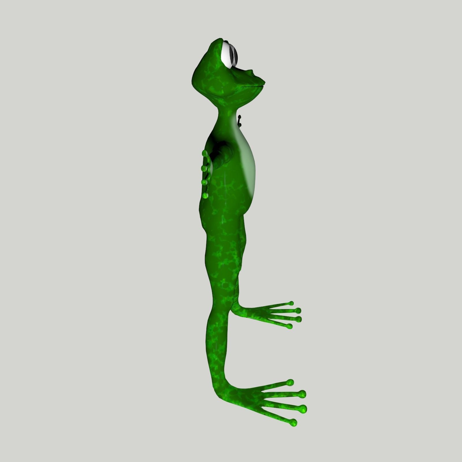 Green cartoon frog 3D model_4
