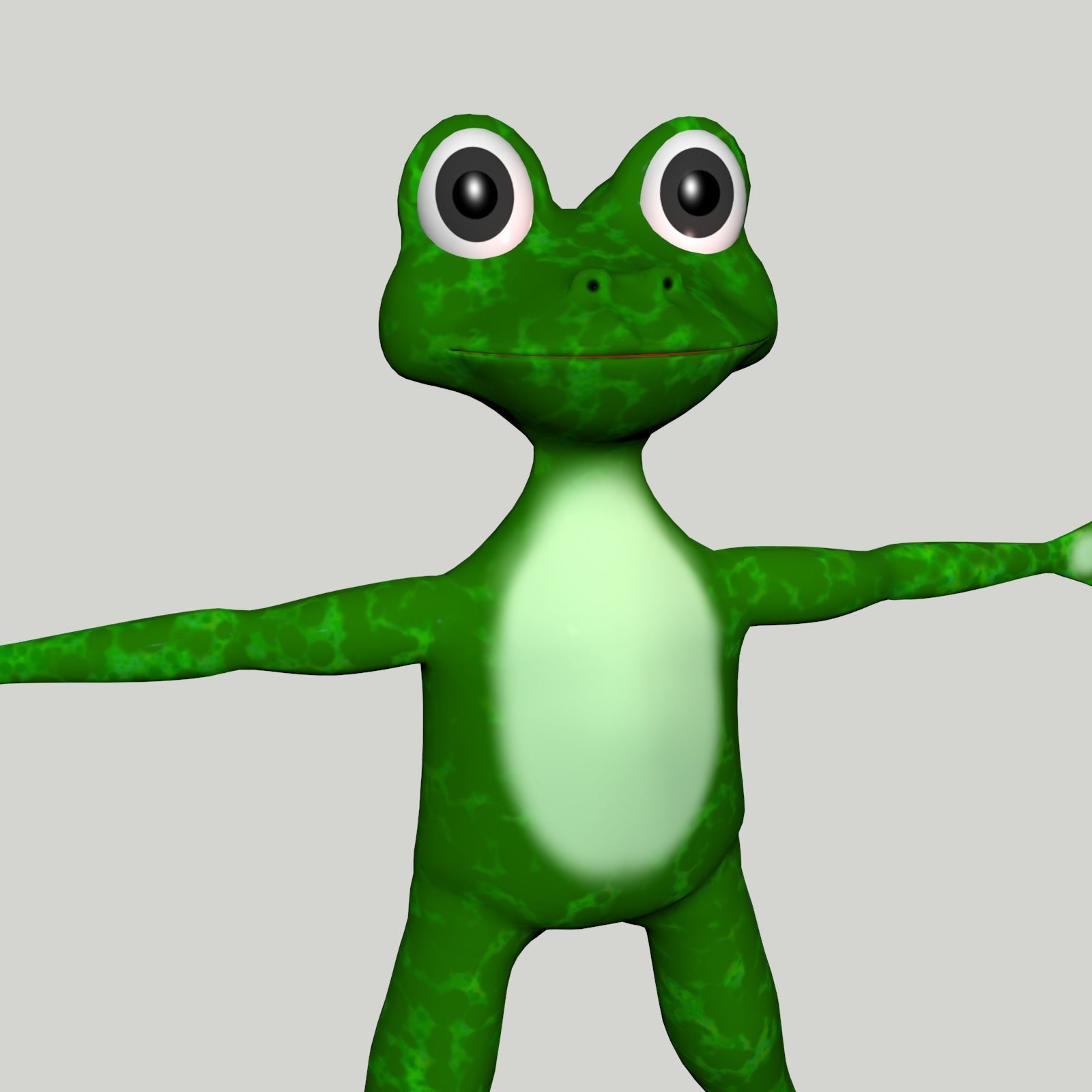 Green cartoon frog 3D model_11
