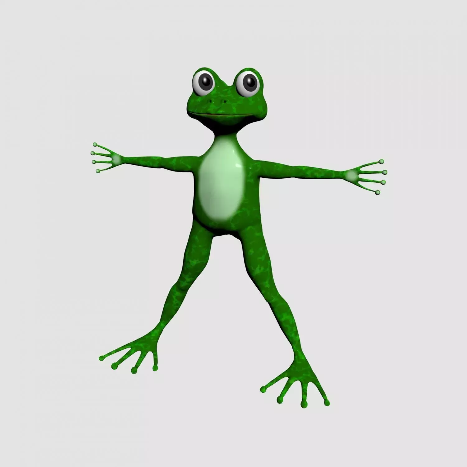 Green cartoon frog 3D model_0