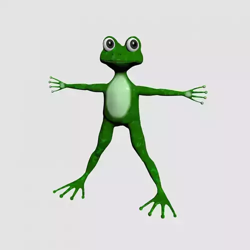 Green cartoon frog