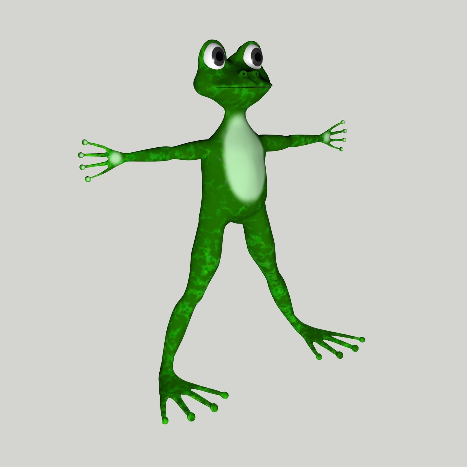 Green cartoon frog 3D model_3
