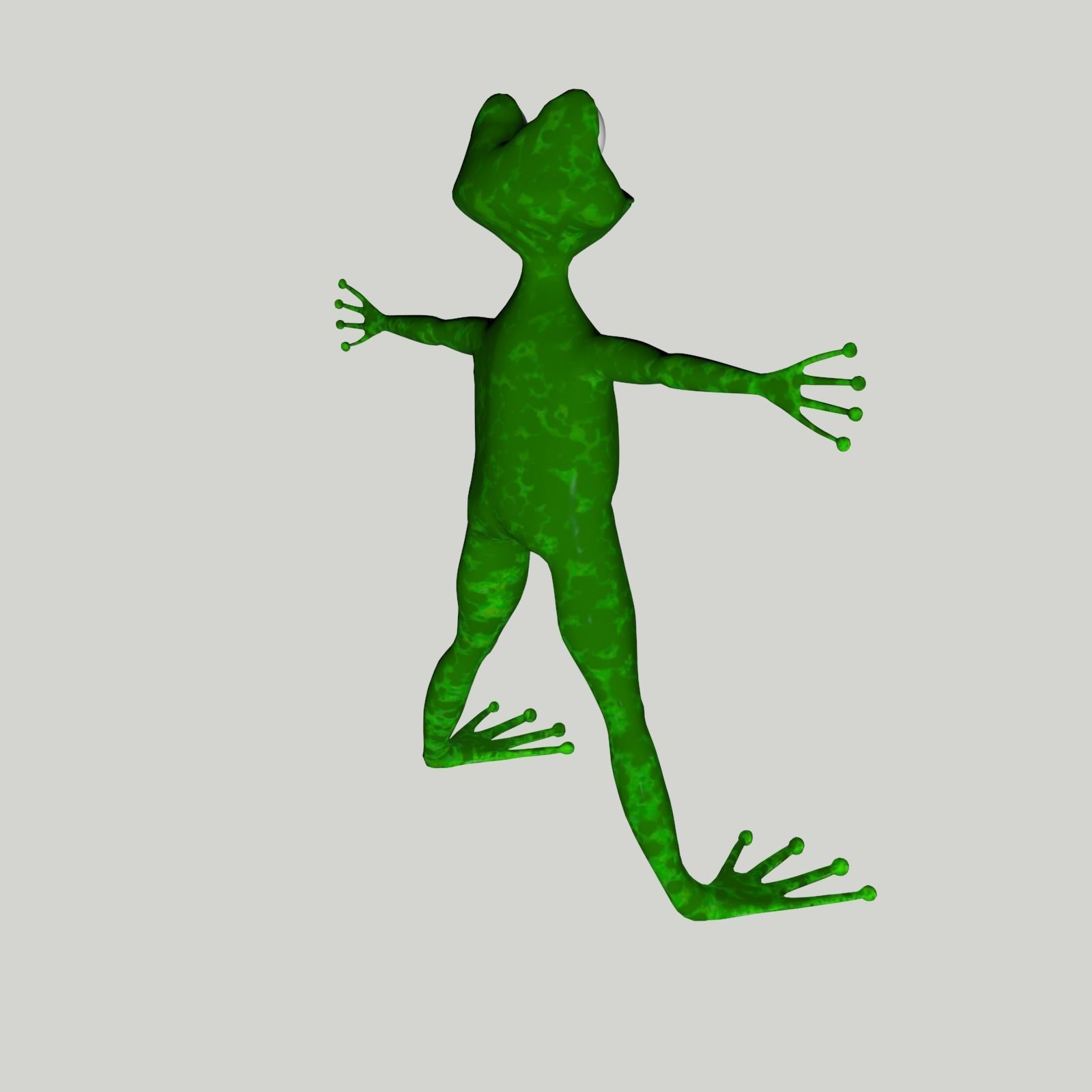 Green cartoon frog 3D model_5