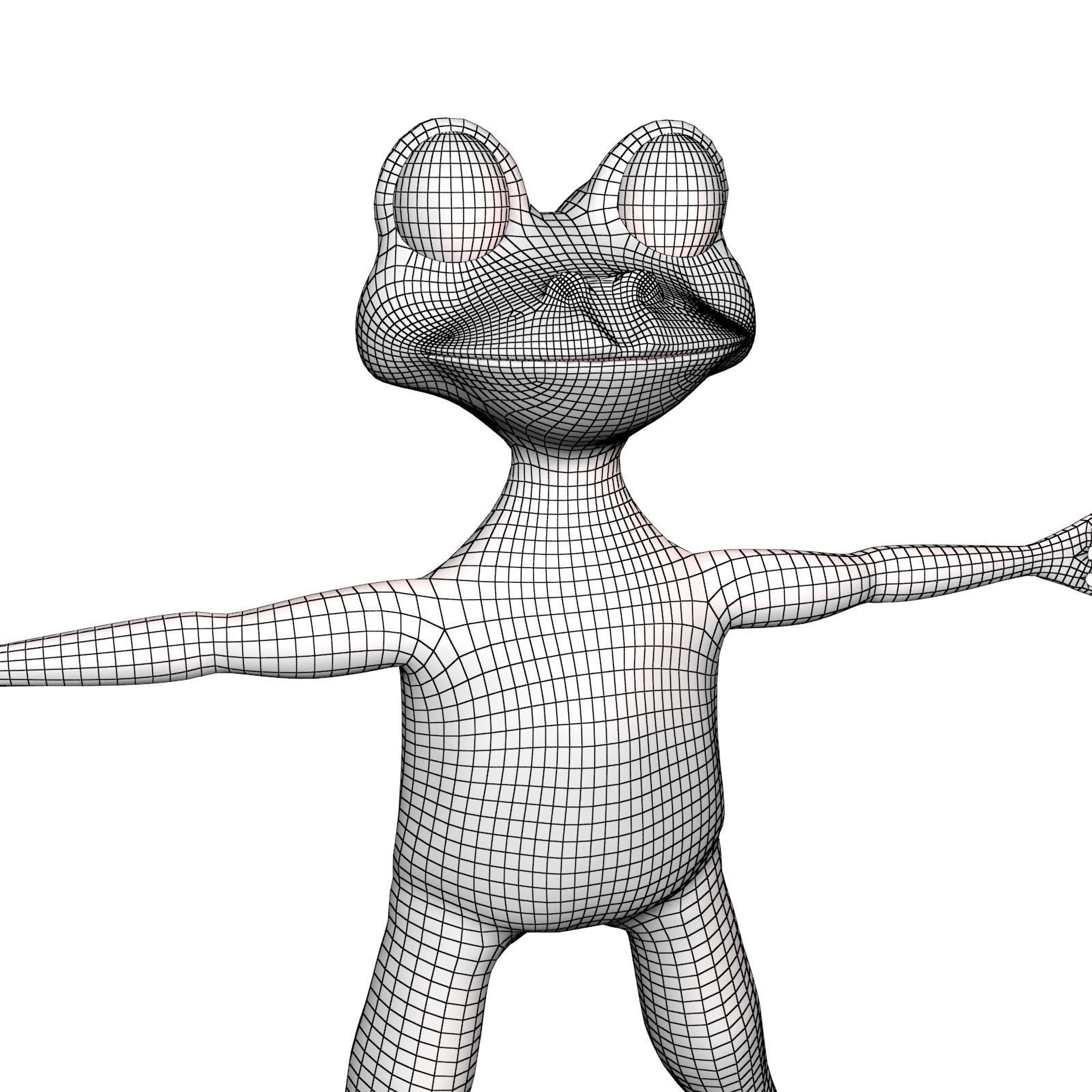 Green cartoon frog 3D model_13