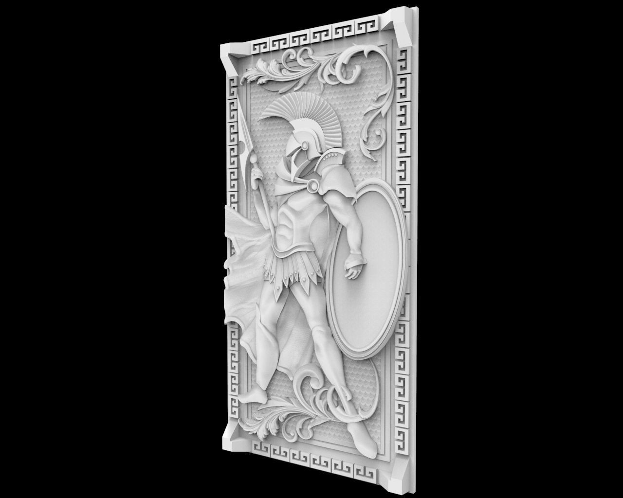 Spartan wall plaque 3D print model_1