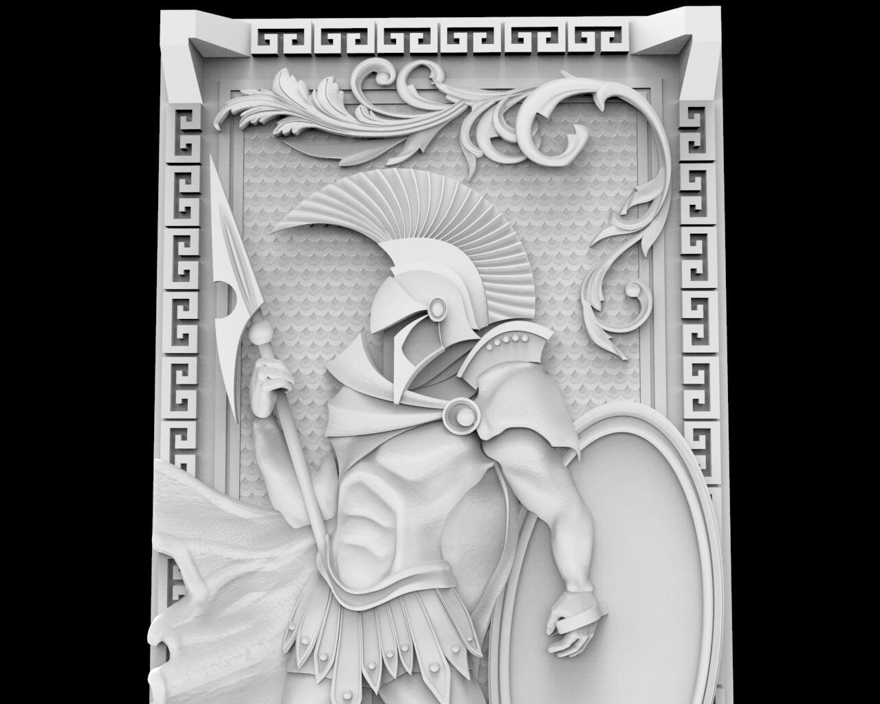 Spartan wall plaque 3D print model_4