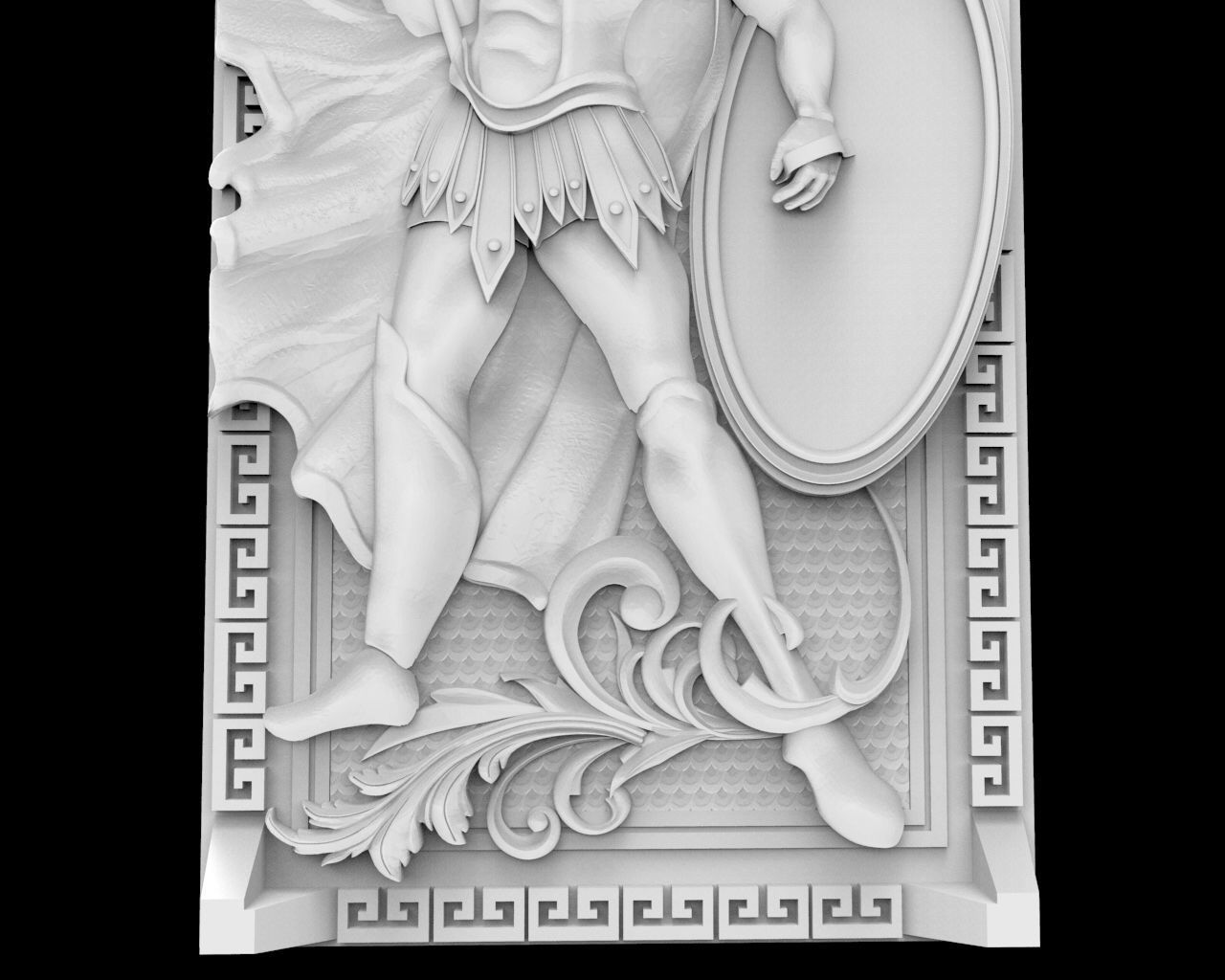 Spartan wall plaque 3D print model_3