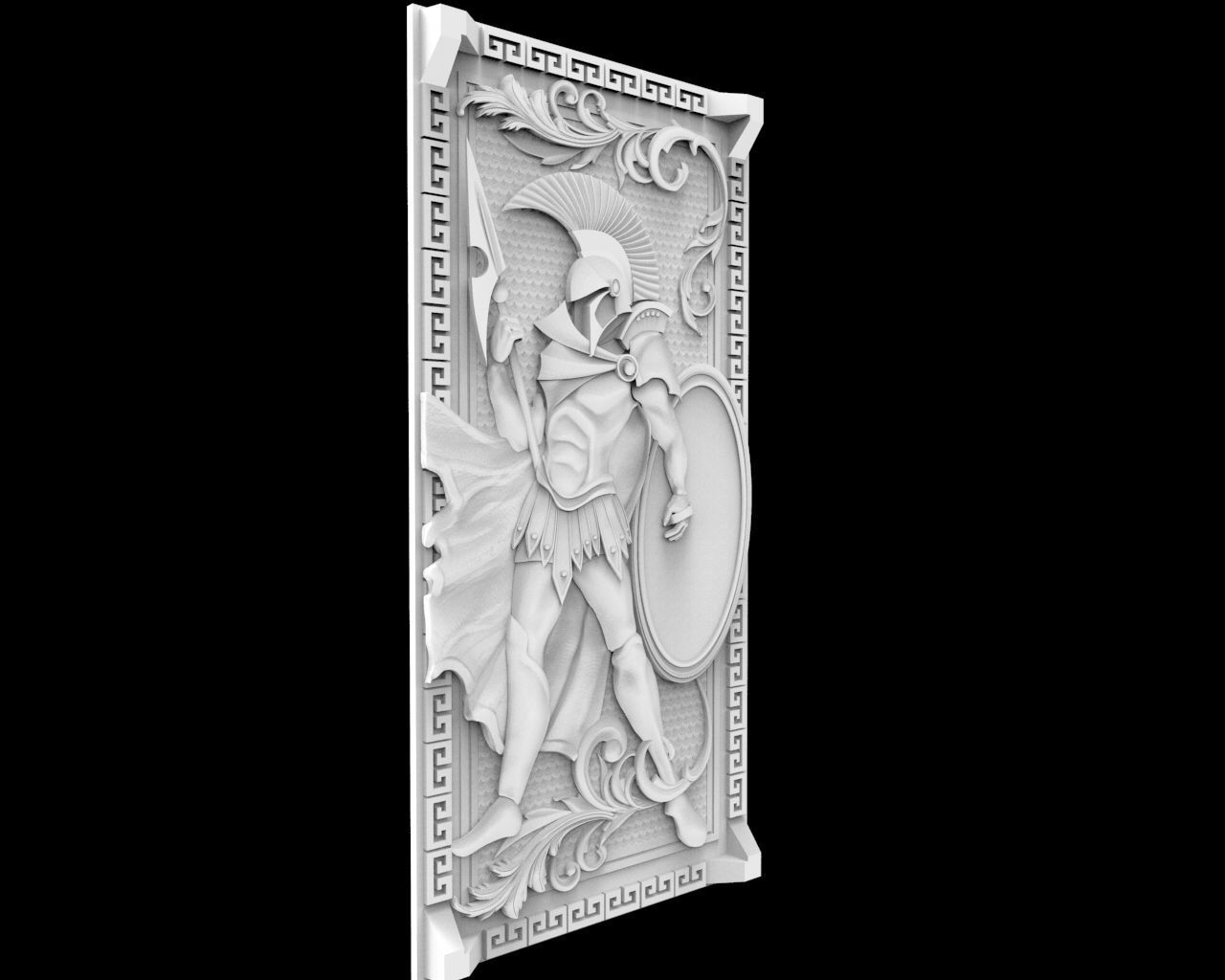 Spartan wall plaque 3D print model_2