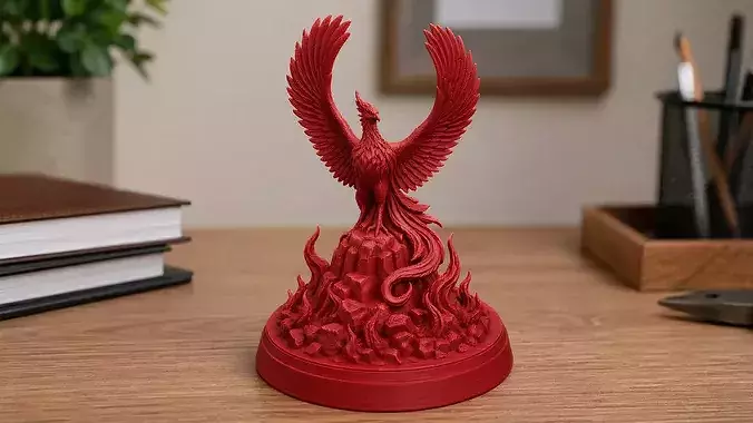 Phoenix Rising Flame Statue Collectible Fantasy Display Figurine