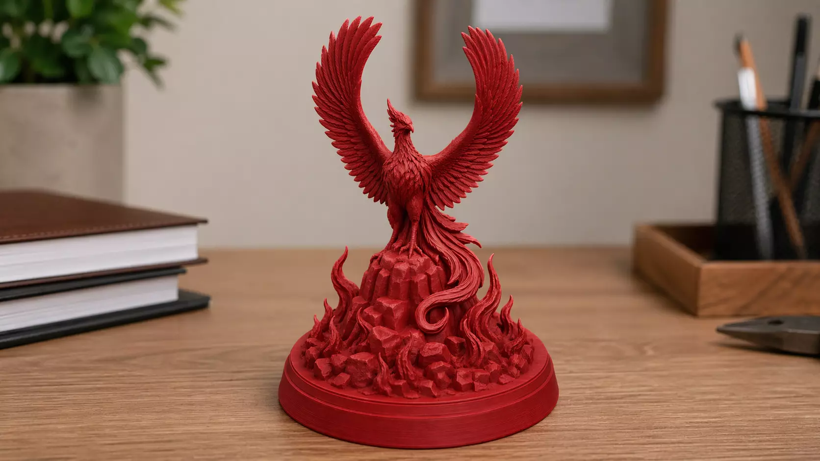 Phoenix Rising Flame Statue Collectible Fantasy Display Figurine 3D print model