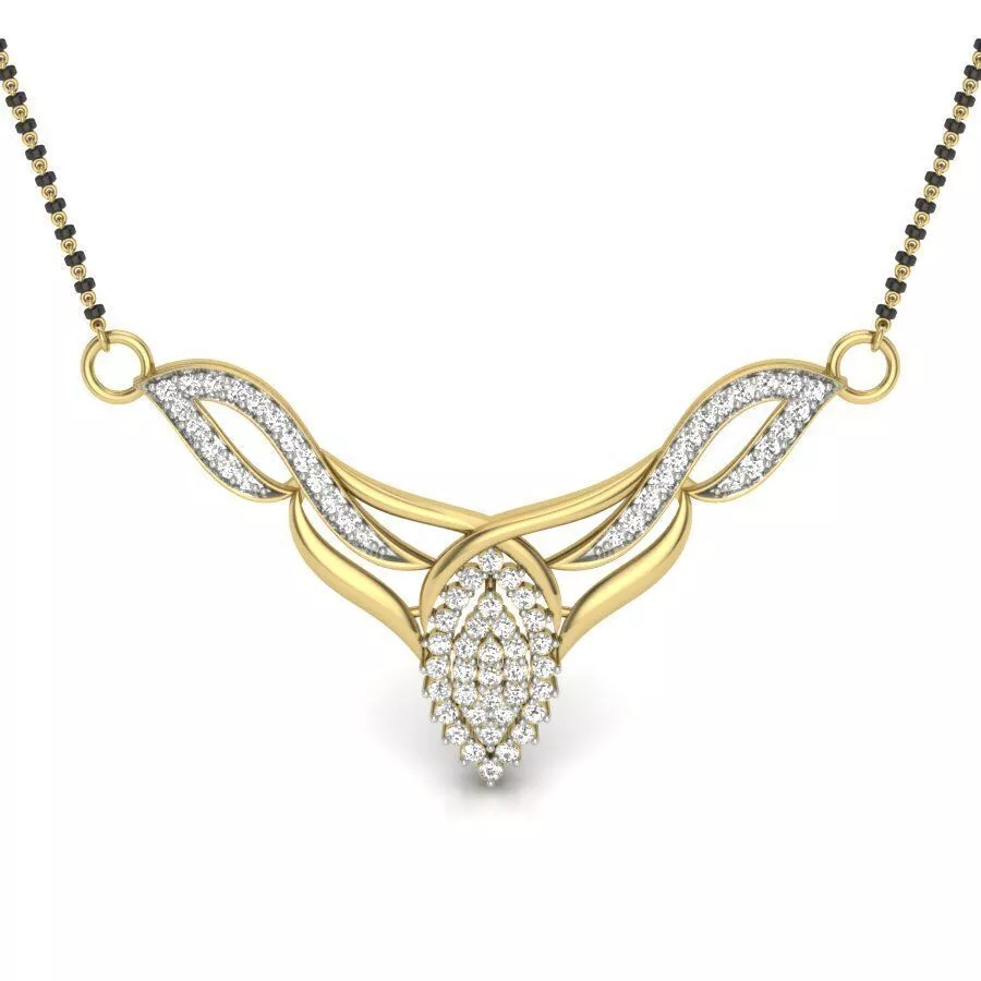 SILVER AND GOLD MANGALSUTRA 3D print model