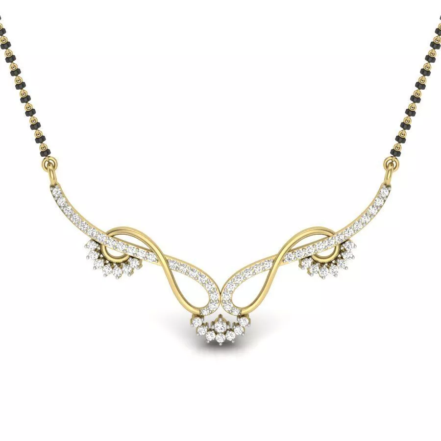 SILVER AND GOLD MANGALSUTRA 3D print model