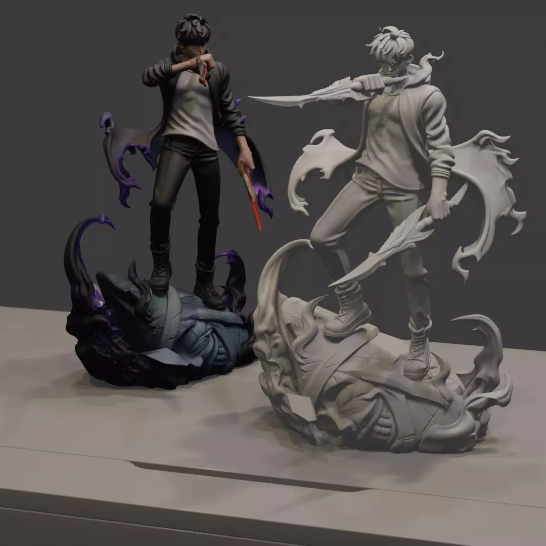Sung Jinwoo Dual Daggers Diorama - Solo Leveling 3D print model