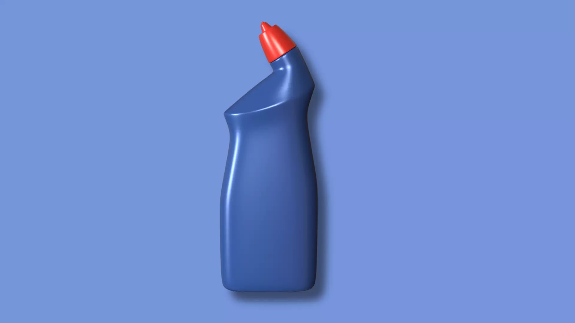 Toilet Cleaner Bottle Model with Removable Cap 3D model