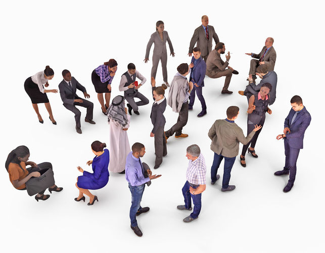 Interior People Collection x20 Low-poly 3D model