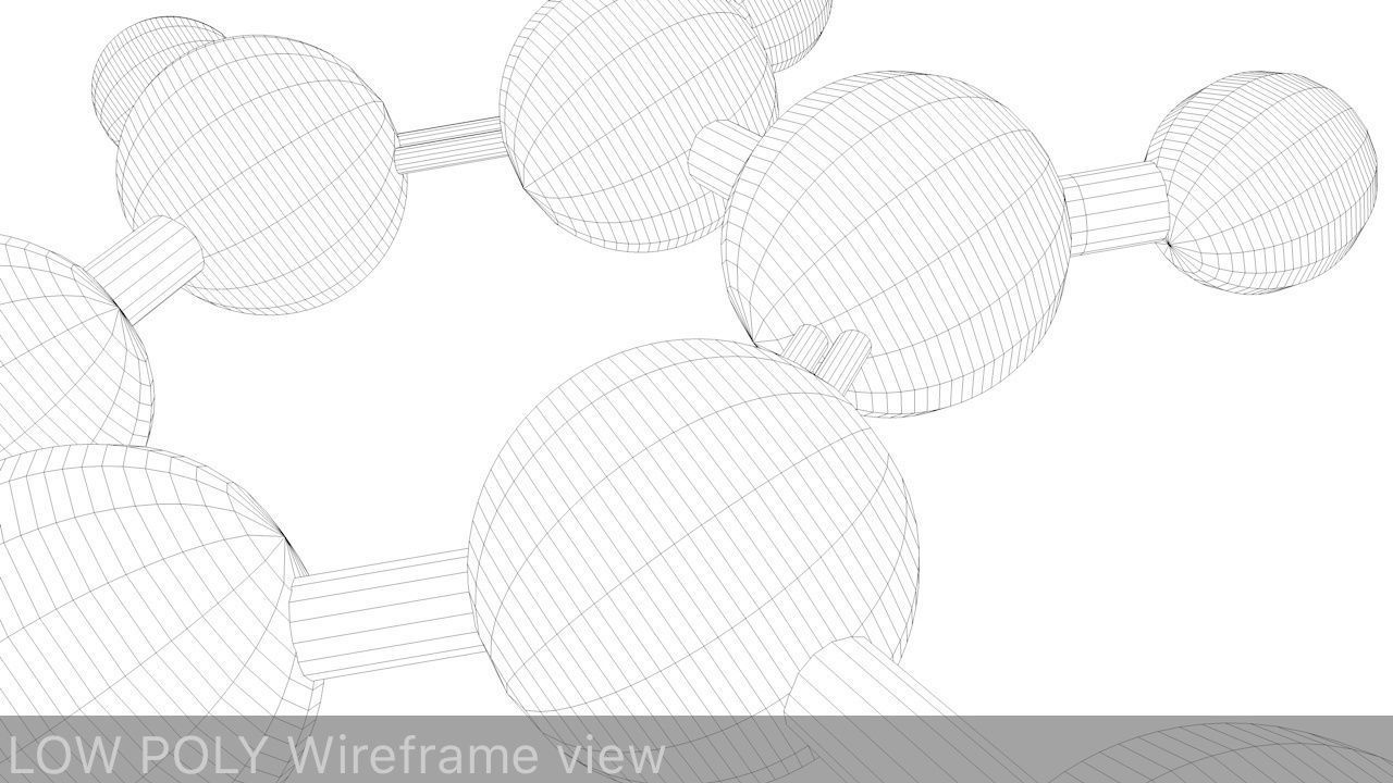 Amphetamine Molecule Structure Low-poly 3D model_8