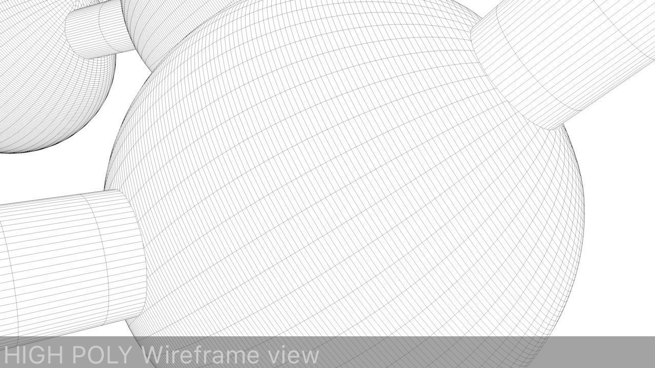 Amphetamine Molecule Structure Low-poly 3D model_5