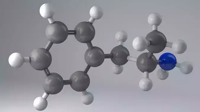 Amphetamine Molecule Structure Low-poly 3D model