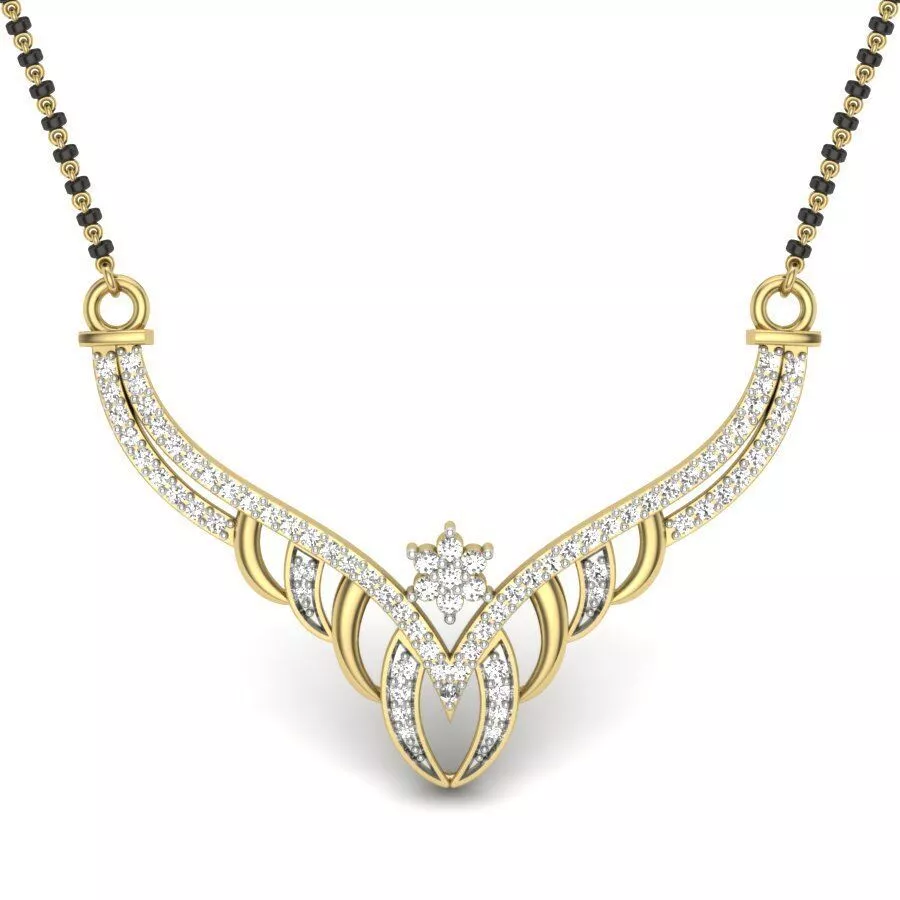SILVER AND GOLD MANGALSUTRA 3D print model