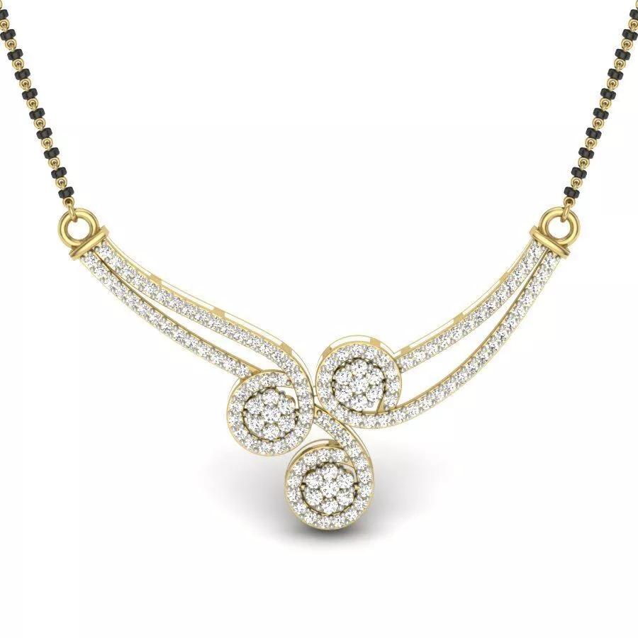 SILVER AND GOLD MANGALSUTRA 3D print model