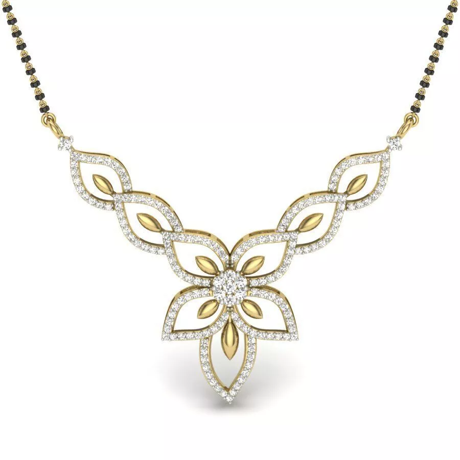 SILVER AND GOLD MANGALSUTRA 3D print model
