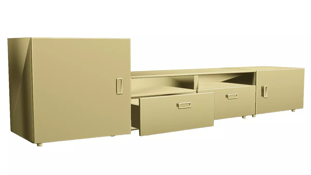 Modern Wooden TV Console Entertainment Unit 3D model