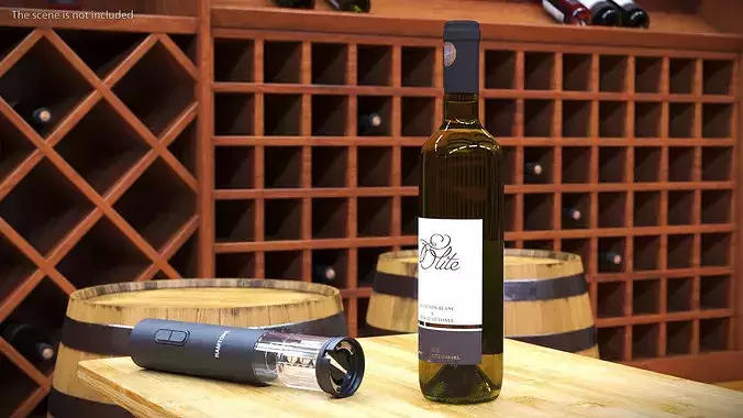 Wine Opener on Bottle Animated 3D model 5