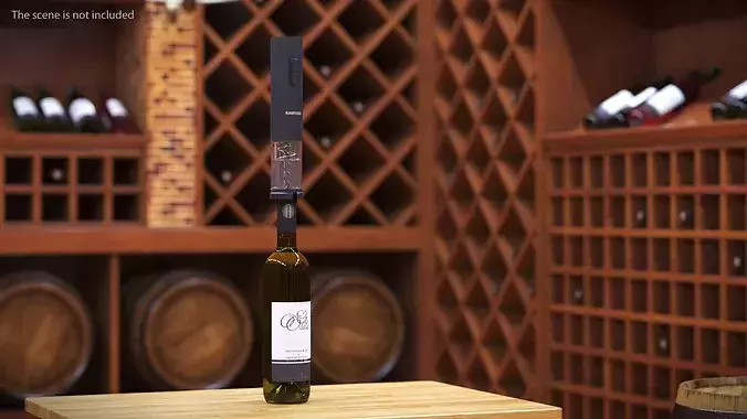 Wine Opener on Bottle Animated 3D model 3