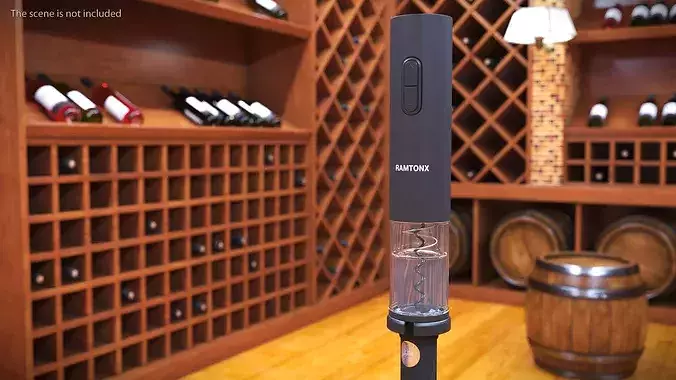 Wine Opener on Bottle Animated 3D model 4