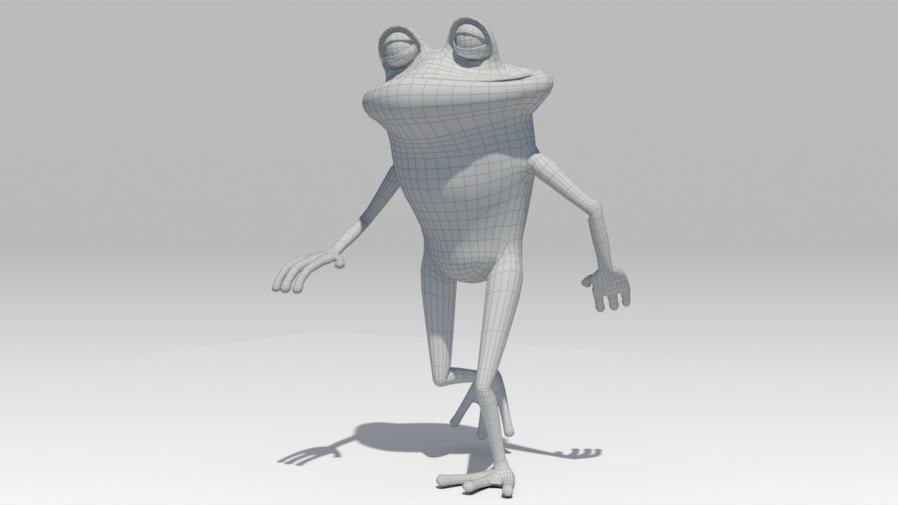Frog Toon Animated Low-poly 3D model_4