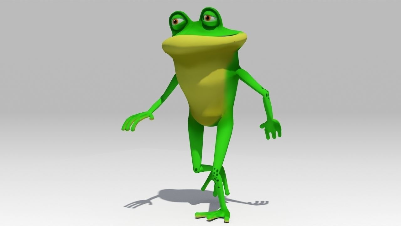 Frog Toon Animated Low-poly 3D model_3