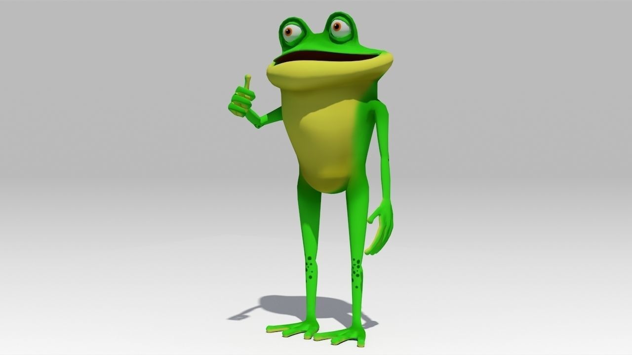 Frog Toon Animated Low-poly 3D model_2