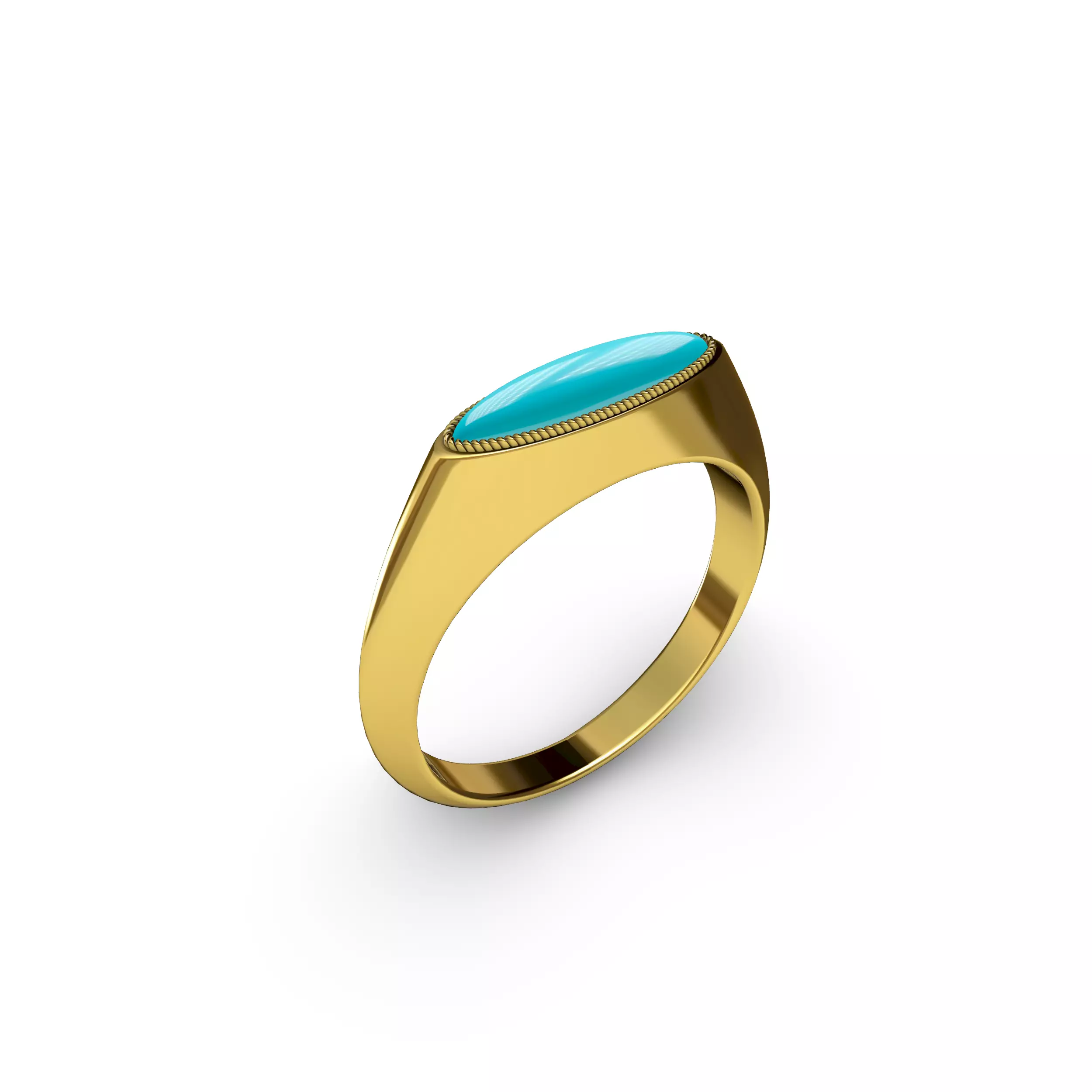 Oval Cabochon Rope RIng 3D print model