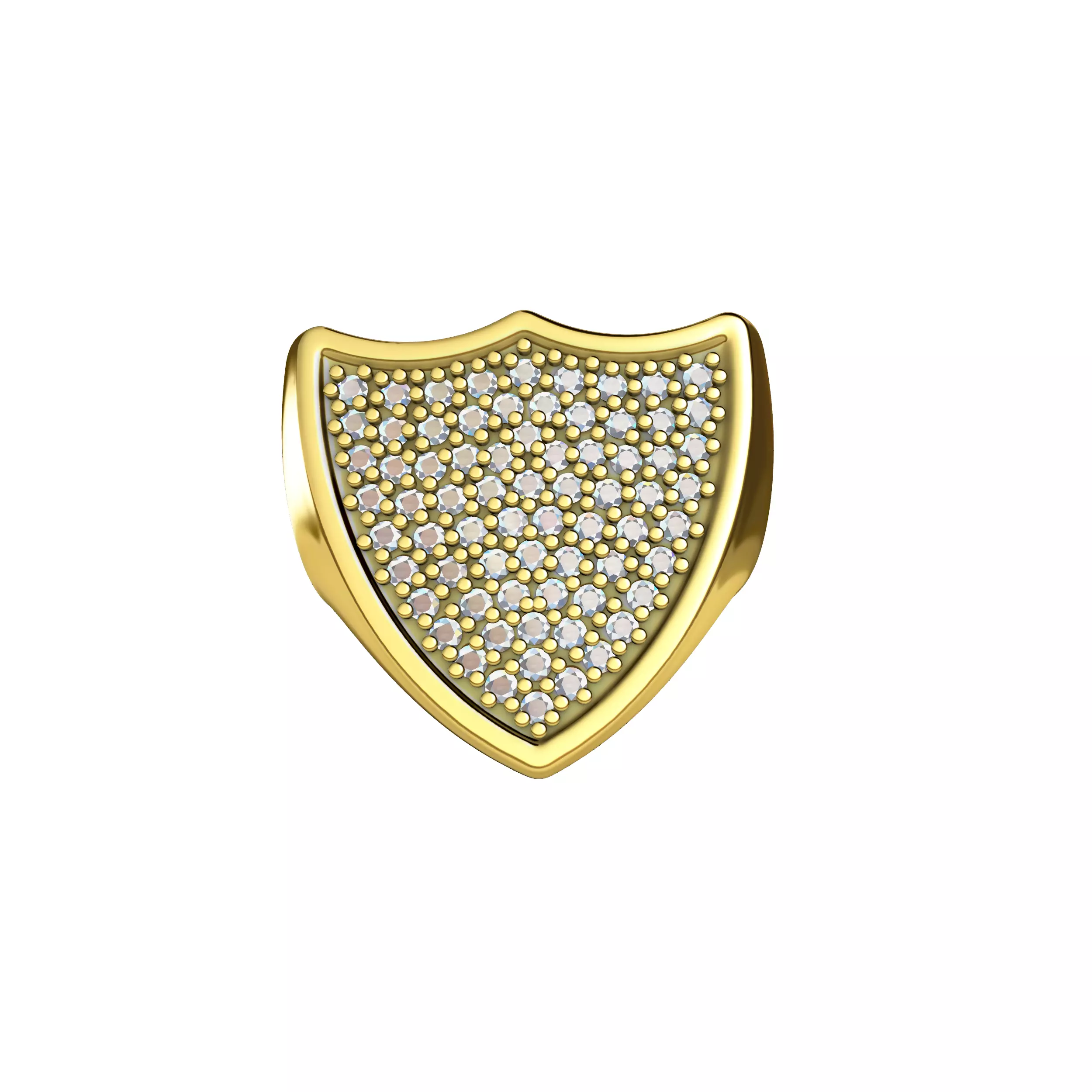 Shield Pave Signet Ring 3D print model
