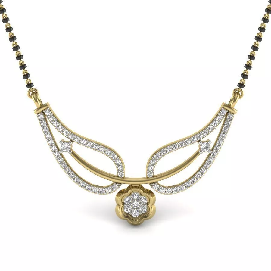 SILVER AND GOLD MANGALSUTRA 3D print model