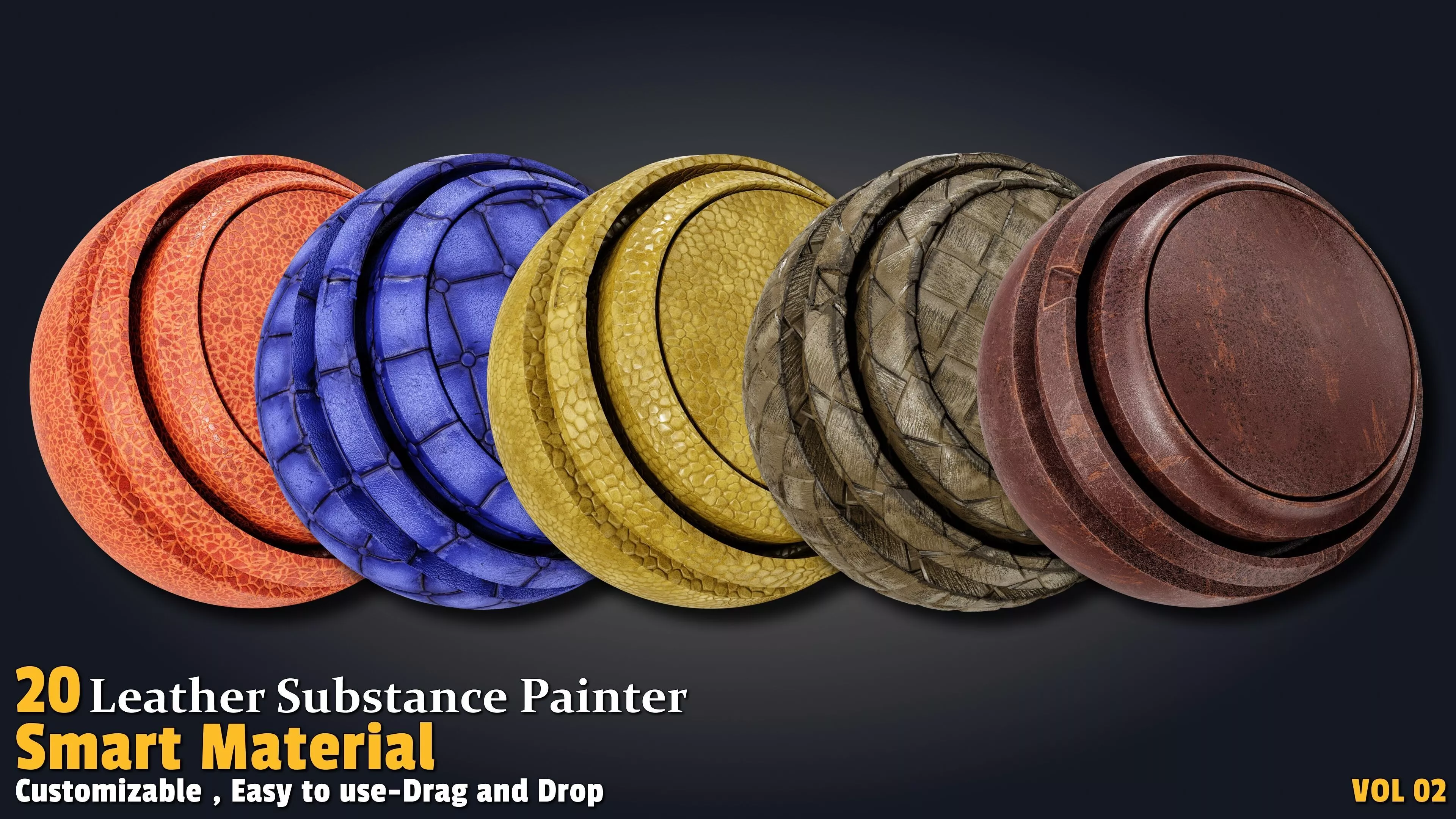 20 Base Leather Smart Materials in Substance Painter Texture