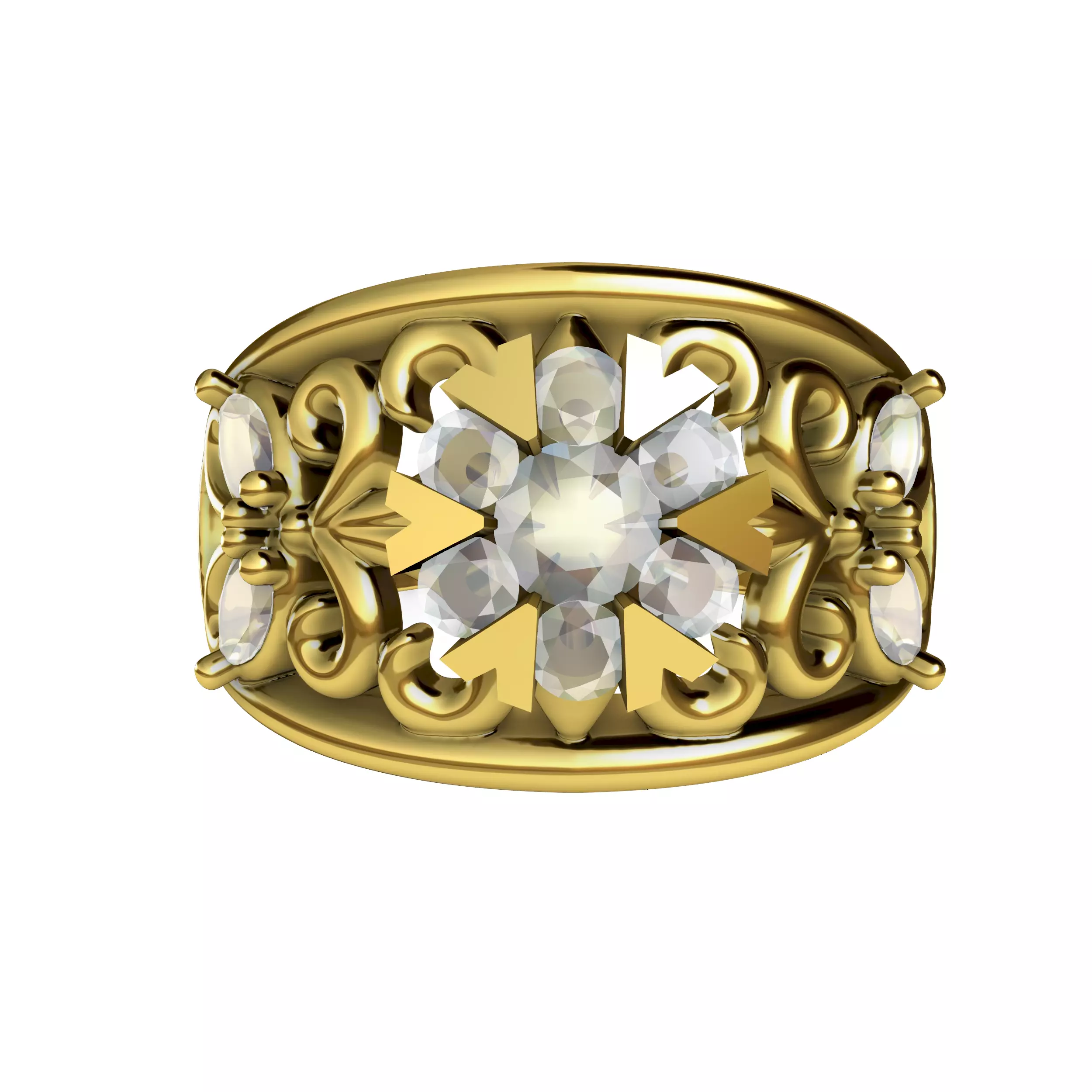 Cluster Ornament Ring 3D print model