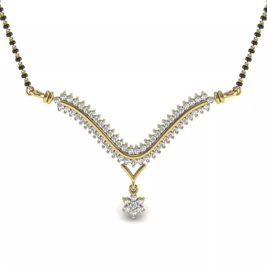 SILVER AND GOLD MANGALSUTRA 3D print model