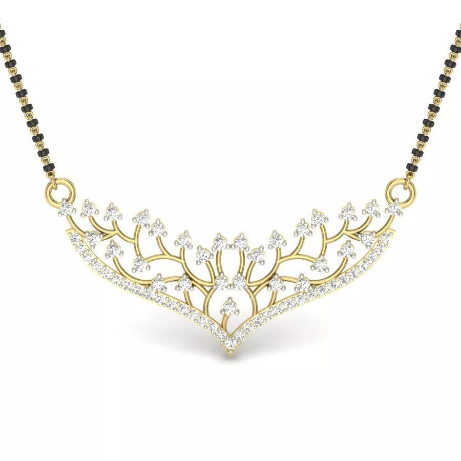 SILVER AND GOLD MANGALSUTRA 3D print model