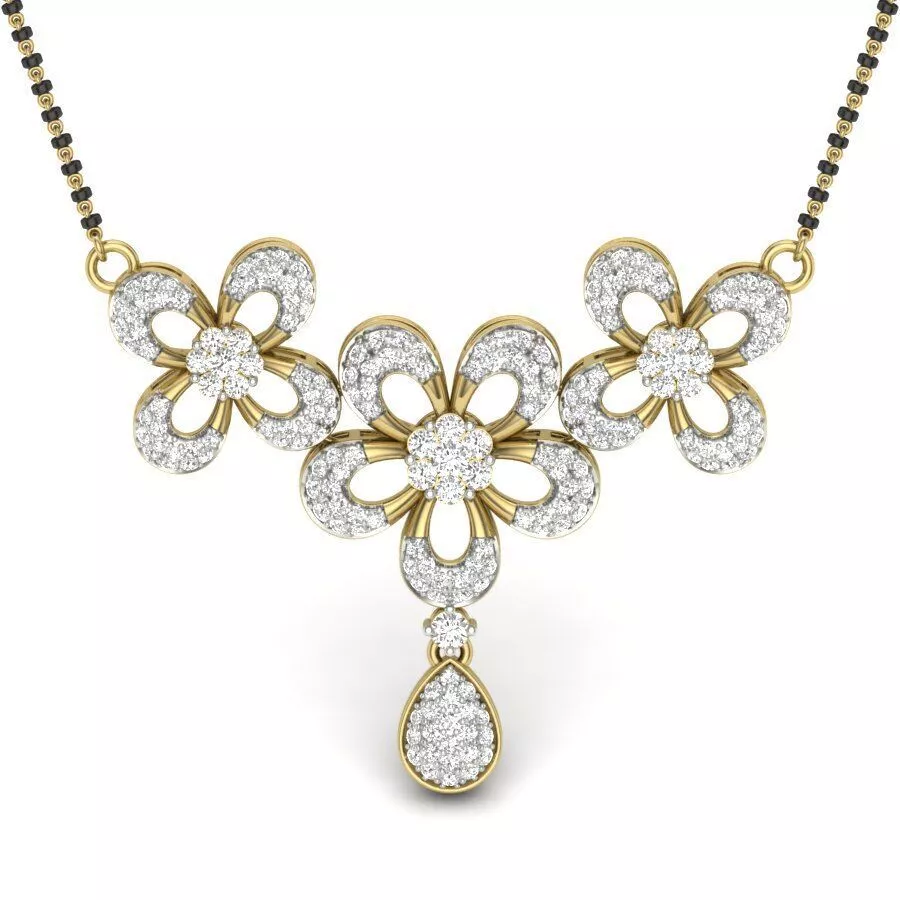 SILVER AND GOLD MANGALSUTRA 3D print model