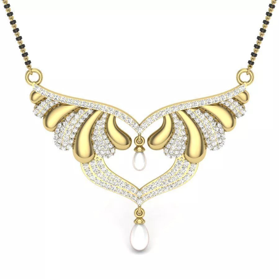 SILVER AND GOLD MANGALSUTRA 3D print model