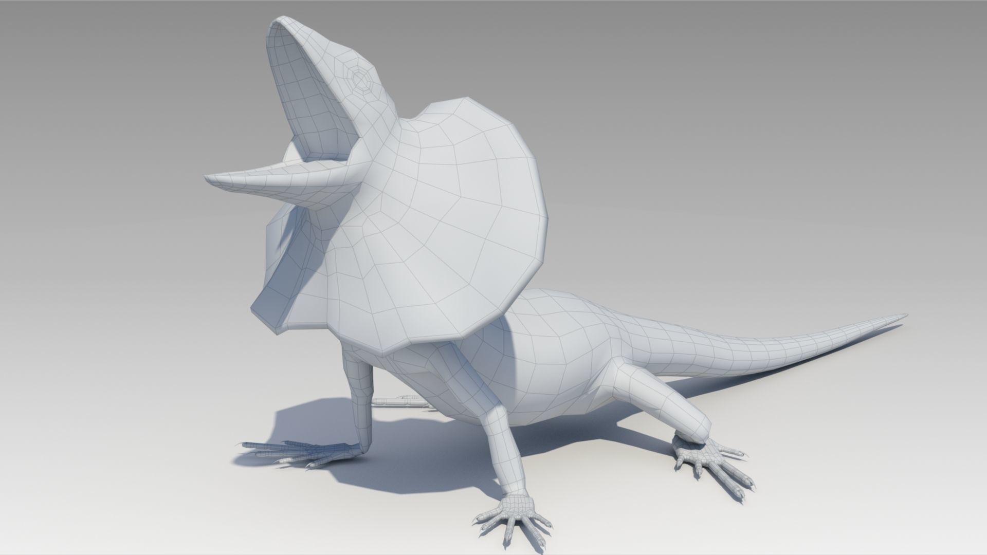 Frill-Necked Lizard Low-poly 3D model_6