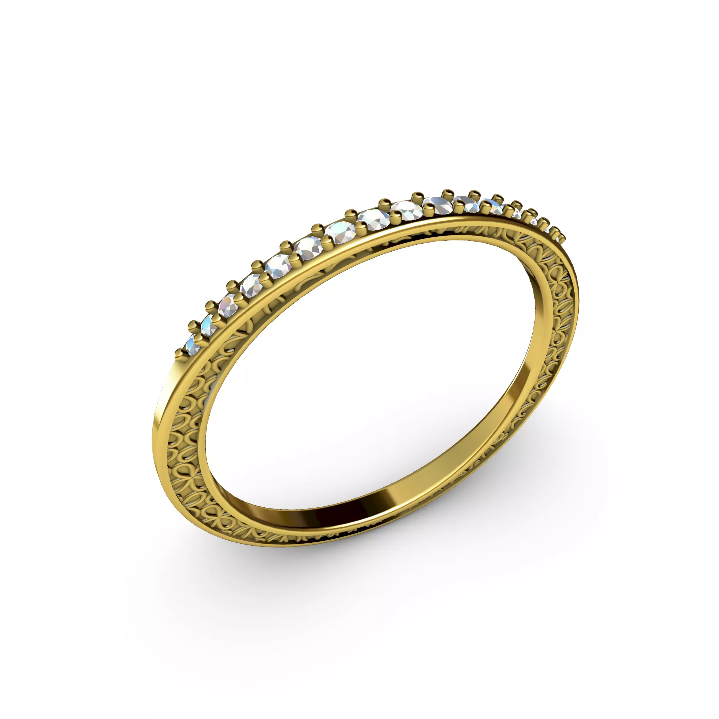 Designer Pattern Diamond Ring 3D print model