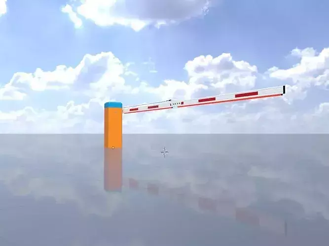 Electromechanical barrier with articulated joint 5000mm Animated